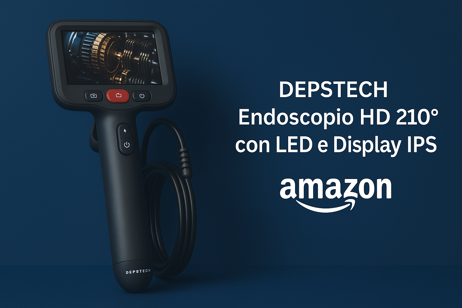 DEPSTECH Endoscopio Industriale con Schermo IPS da 4.3, 1080p HD, LED e 32GB